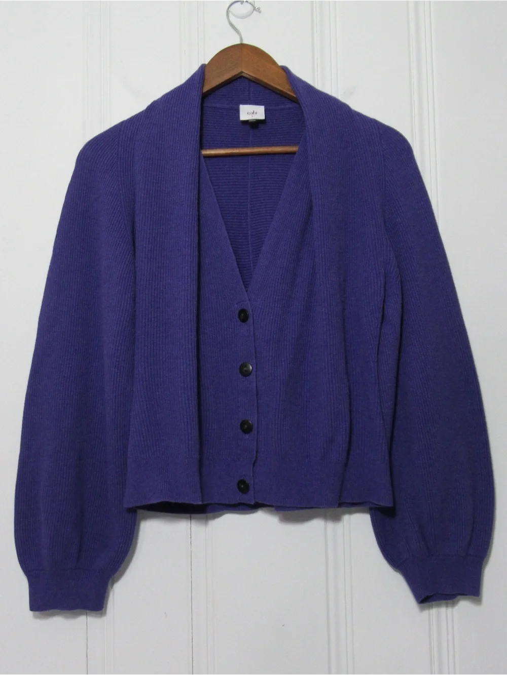 CAbi French Violet Purple Sunday Cardigan  Size Large
